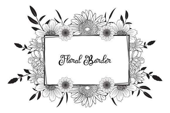 Download Hand Drawn Floral Decorative Border - Hand Collection