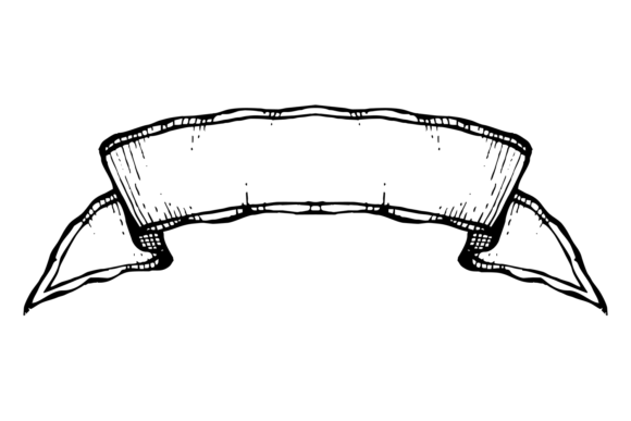 Download Ribbon Scroll Engraving. Hand Drawn Retr - Ribbon Collection